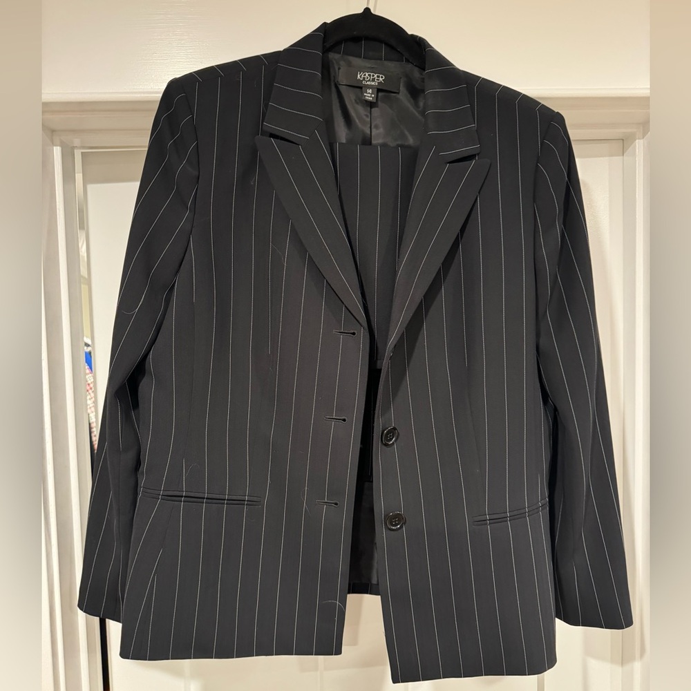 Kasper pinstripe skirt and blazer